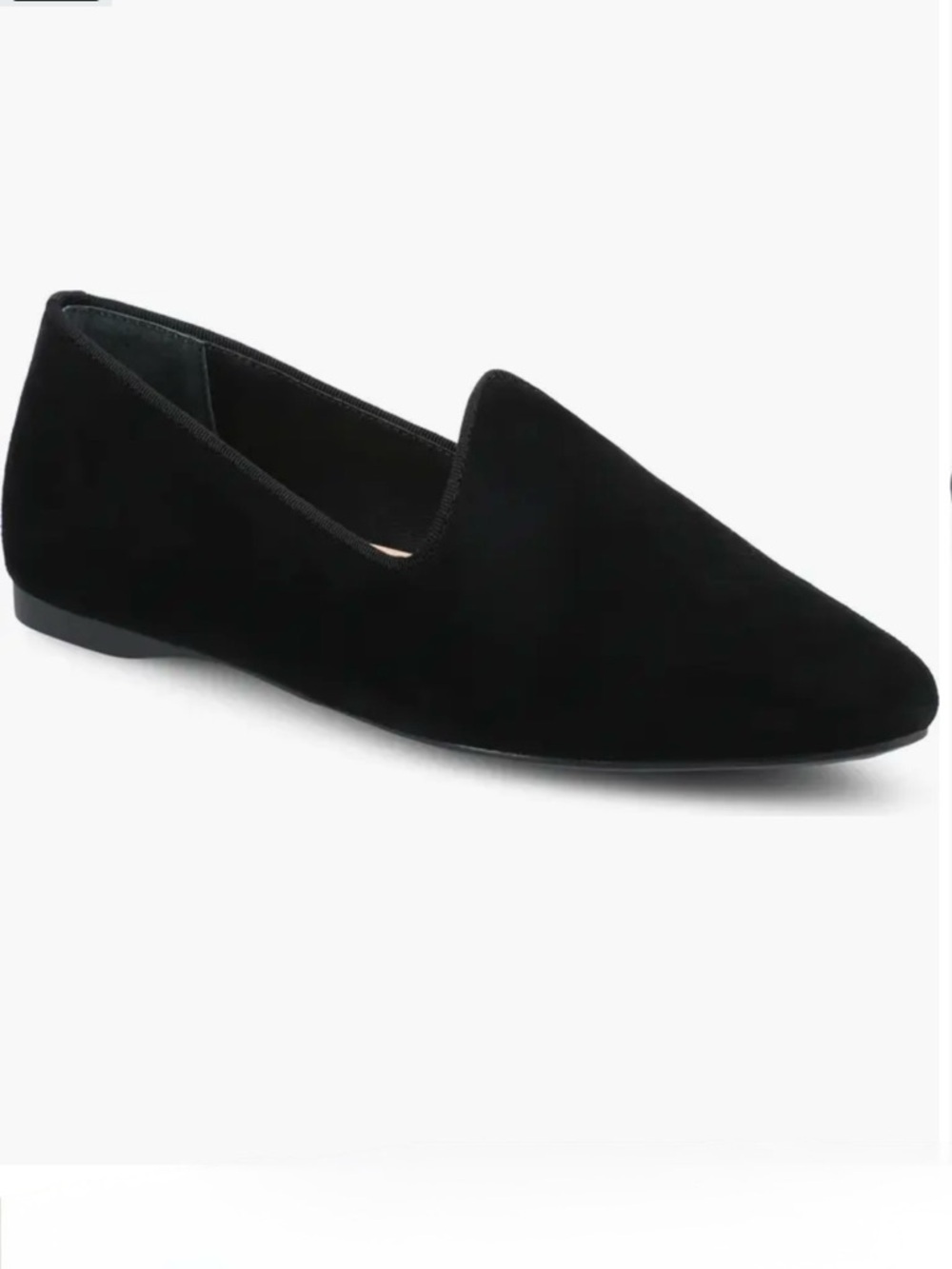 BIRDIES The Heron Black Velvet Flat Loafers